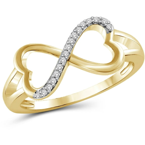 White Diamond Accent 14kt Gold Over Silver Infinity Heart Ring