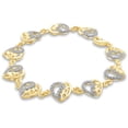 thumbnail image 1 of White Diamond Accent 14kt Gold-Plated Heart Bracelet, 7.50, 1 of 6