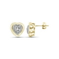 thumbnail image 1 of White Diamond Accent 14kt Gold-Plated Heart Stud Earrings, 1 of 3