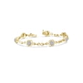 thumbnail image 1 of White Diamond Accent 14kt Gold over Silver Fashion Bracelet, 7.3, 1 of 4