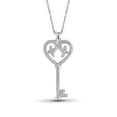 thumbnail image 1 of White Diamond Accent Sterling Silver Key and Heart Pendant, 1 of 4