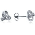 thumbnail image 1 of White Diamond Accent Sterling Silver Love Knot Earrings, 1 of 6