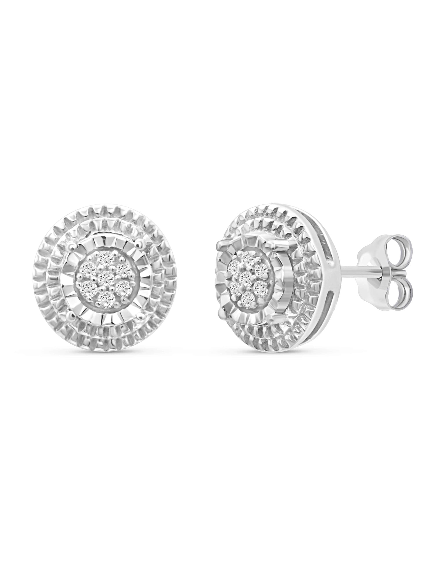 JEWELERSCLUB White Diamond Accent Sterling Silver Stud Earrings