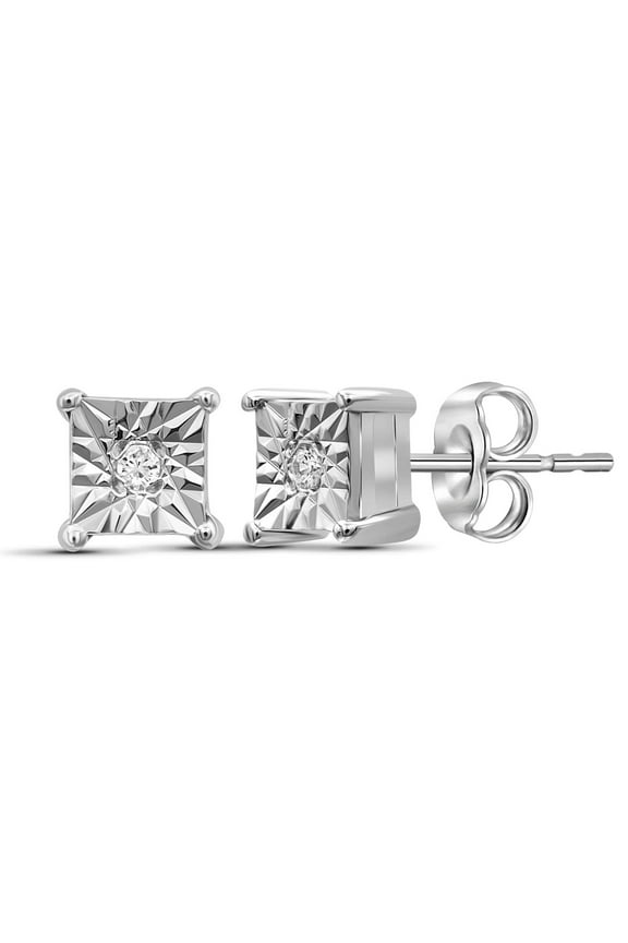 White Diamond Accent Sterling Silver Stud Earrings