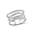 thumbnail image 1 of White Diamond Accent Sterling Silver Wave Open Ring, 1 of 4