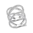 thumbnail image 1 of White Diamond Accent Sterling Silver X Ring, 1 of 4