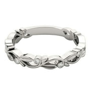 White Diamond Engagement Wedding Band In 10K Rose, White & Yellow Gold Aonejewelry 0.05 Carat 9 Stone Round Cut Bezel Setting Jewelry Collection