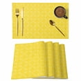 thumbnail image 1 of White Diamond Lattice Placemats Set of 4 Yellow Retro Plaid Texture Heat Insulation Washable Place Mats, Non-Slip Table Mats for Dining Table Party Kitchen Decor,13x19 Inch, 1 of 9