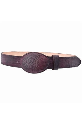 White Diamond Lizard Belt Wine Leather Lining Genuine Handmade 1 1/2" Wide Removable Buckle