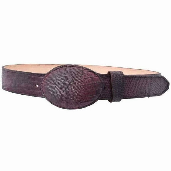 White Diamond Lizard Belt Wine Leather Lining Genuine Handmade 1 1/2" Wide Removable Buckle