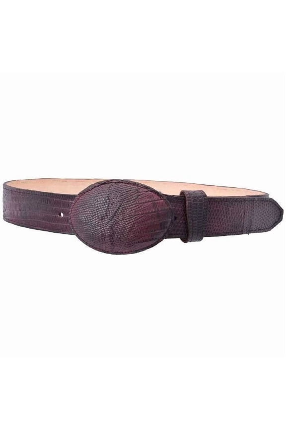 White Diamond Lizard Belt Wine Leather Lining Genuine Handmade 1 1/2" Wide Removable Buckle
