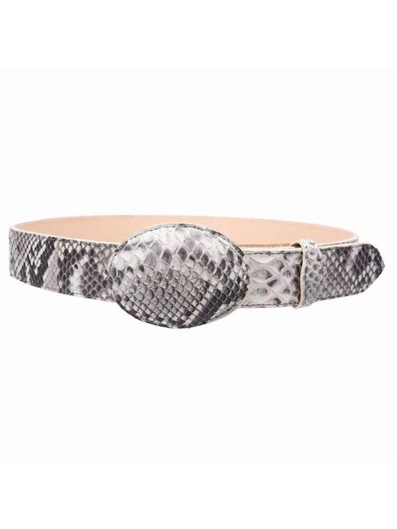 White Diamond Python Belt Natural With Leather Lining Genuine Handmade 1 1/2" Removable Buckle