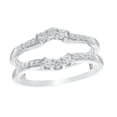 thumbnail image 1 of White Diamond Ring Enhancer in 925 Sterling Silver - Anniversary Wrap Ring Guard For Wife - Valentines Day Ring For Her, 1 of 2