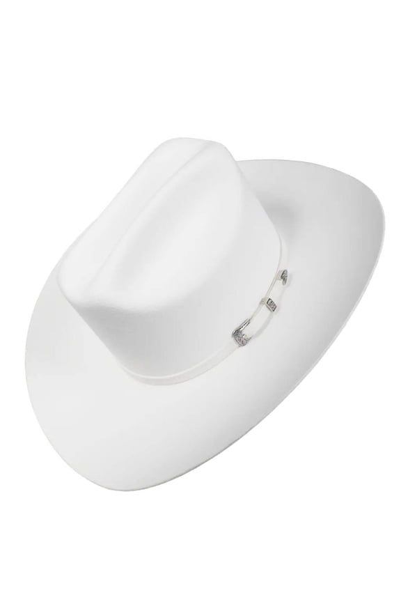 White Diamond White 10x Beaver Felt Cowboy Hat 4" Brim 5" Crown Handmade