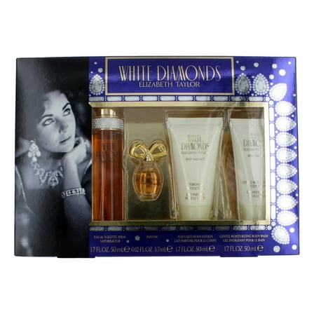 White Diamonds by Elizabeth Taylor 4 Piece Gift Set women (With 1.7oz)