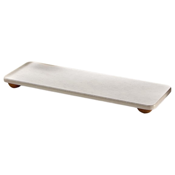 White Diatomite Bath Mat Fast Drying Stone Tray For Sink Countertop Soap Dish Sponge Holder Kitchen Bathroom Organizer 11.6 X 3.7 Inches 0.42 Lbs