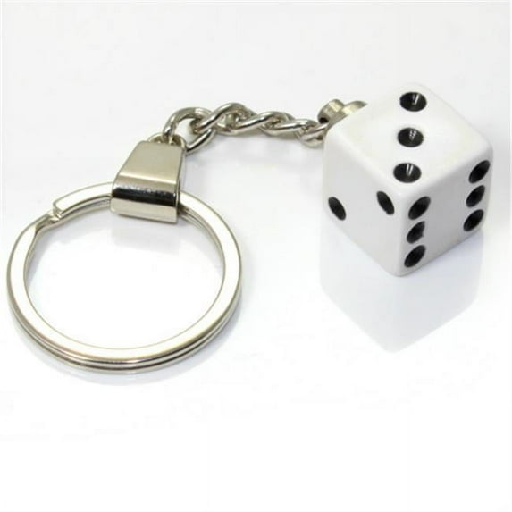White Dice Keychain