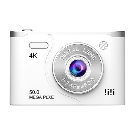 White Digital Camera 1080P Hd Photography With 48Mp Cmos Sensor, 8X Digital Zoom, 2.4-Inch Lcd Screen And Rechargeable Li Battery For Kids Photography And School Projects, 3.54X2.20X0.78In