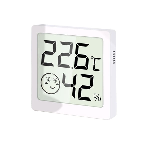 White Digital Indoor Thermometer Hygrometer With LCD Display For Home Office And Laboratory