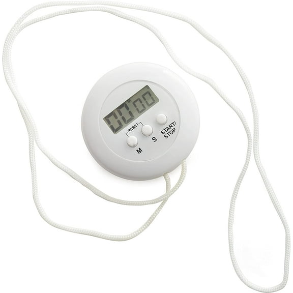 White Digital Timer On A Rope, One Size
