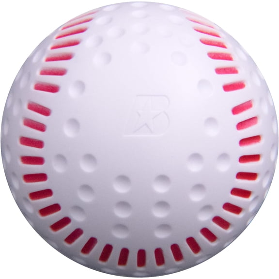 White Dimpled Baseballs with Red Seams - High-Durability Training Balls for Pitching Machines, 12-Pack