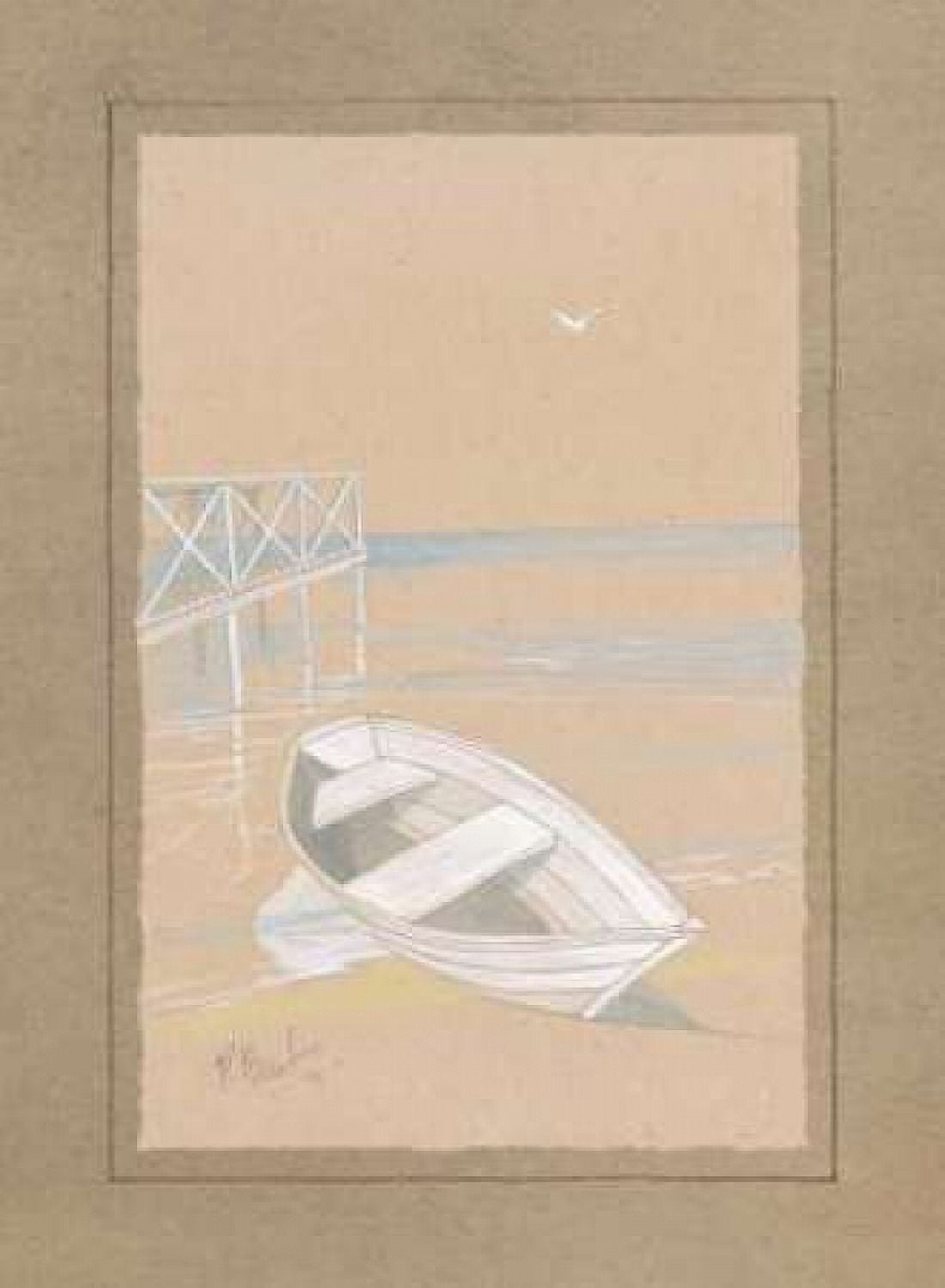 White Dinghy Canvas Art - Paul Brent (18 x 24)