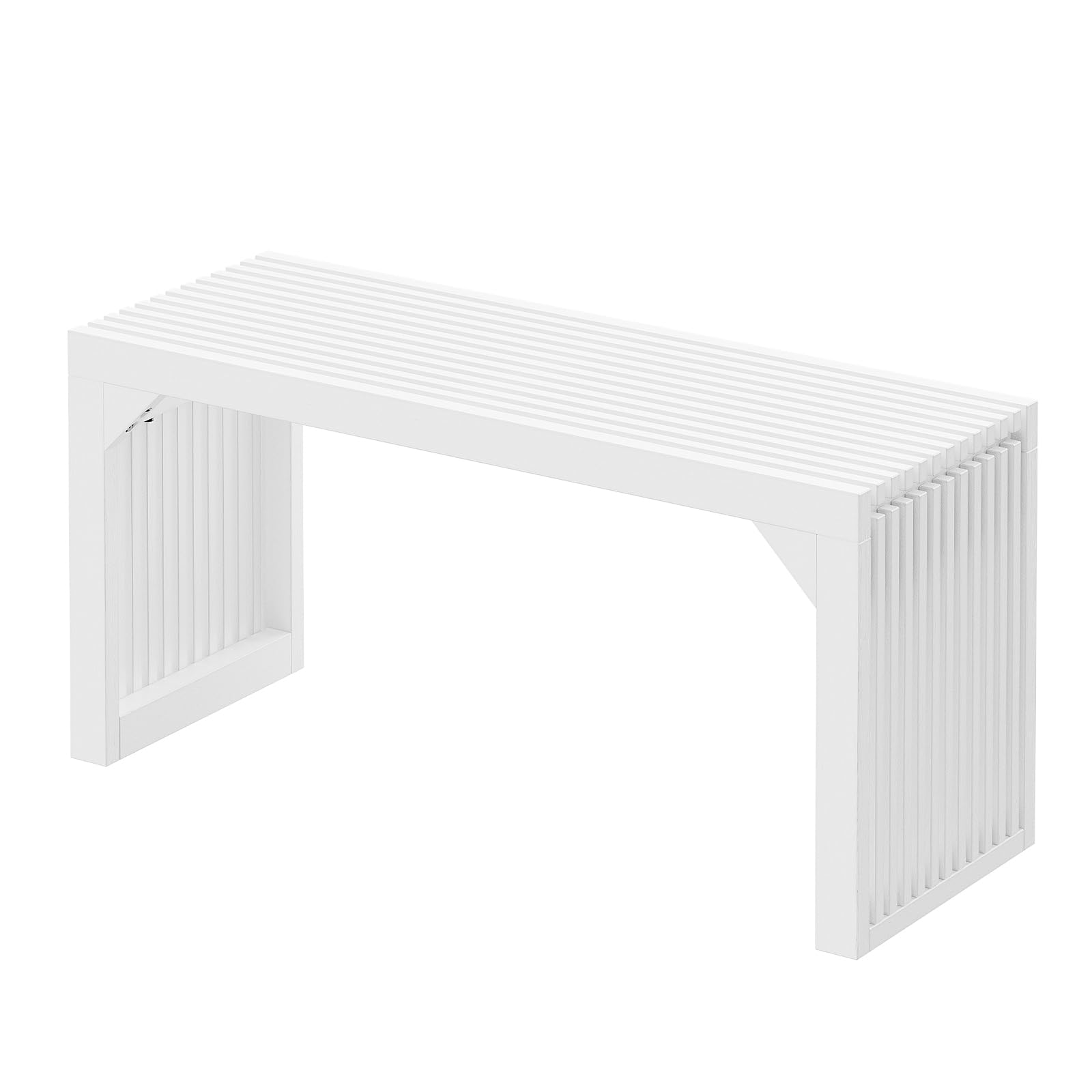 White Dining Bench for Entryway, Living Room, Kitchen and Bedroom 35 in ...