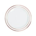 thumbnail image 1 of White Dinner Plates Rose Gold Edging (25 - Party Supplies - 25 Pieces, 1 of 1