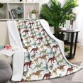 thumbnail image 1 of White Dinosaur Silhouette Pattern Blanket,Comfortable Soft Lamb Wool Throw Blanket,All Season,Warm Lightweight Blankets for Sofa Bed Couch Living Room Chair,60"x80", 1 of 4