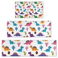 thumbnail image 1 of White Dinosaurs Cacti Pattern Kitchen Rugs Sets Of 3,Kitchen Runner Rugs Non Skid Washable,Decorative Kitchen Floor Mats for Kitchen,Sink,Laundry,17"x30"+ 17"x47" + 17"x59", 1 of 6