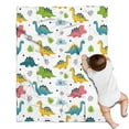 thumbnail image 1 of White Dinosaurs Clouds Leaves Pattern Blanket,Comfortable Soft Lamb Wool Throw Blanket,All Season,Warm Lightweight Blankets for Sofa Bed Couch Living Room Chair,30"x40", 1 of 4