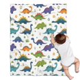 thumbnail image 1 of White Dinosaurs Flowers Eggs Pattern Blanket,Comfortable Soft Lamb Wool Throw Blanket,All Season,Warm Lightweight Blankets for Sofa Bed Couch Living Room Chair,30"x40", 1 of 4