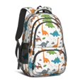 thumbnail image 1 of White Dinosaurs Fossils Plants Pattern Cute School Backpack Bag with Padded Back and Adjustable Shoulder Straps 16.9 X 12.6 X 5.9 Inches, 1 of 5