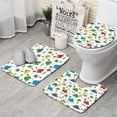 thumbnail image 1 of White Dinosaurs Palms Names Pattern Bathroom Rugs Sets 3 Piece,Toilet Cover Set,Absorbent Non Slip Bathroom Mats Sets with U-Shaped Contour Rug Toilet Rug Set, 1 of 5