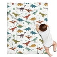 thumbnail image 1 of White Dinosaurs Pterosaurs Plants Pattern Blanket,Comfortable Soft Flannel Throw Blanket,All Season,Warm Lightweight Blankets for Sofa Bed Couch Living Room Chair,30"x40", 1 of 4