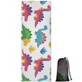 thumbnail image 1 of White Dinosaurs ROAR Pattern Hot Yoga Mat Towel Non Slip for Hot Yoga - Quick-Drying Yoga Mat Cover with 4 Corner Pockets with Travel Bag - Hot Yoga Towel Non Slip Grip Moisture Wicking Sweat 70"x26", 1 of 6