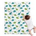 thumbnail image 1 of White Dinosaurs Silhouette Pattern Blanket,Comfortable Soft Flannel Throw Blanket,All Season,Warm Lightweight Blankets for Sofa Bed Couch Living Room Chair,30"x40", 1 of 4