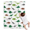 thumbnail image 1 of White Dinosaurs Silhouette Pattern Blanket,Comfortable Soft Flannel Throw Blanket,All Season,Warm Lightweight Blankets for Sofa Bed Couch Living Room Chair,30"x40", 1 of 4