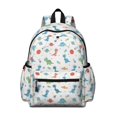 thumbnail image 1 of White Dinosaurs Space Pattern Cute School Backpack with Padded Back and Adjustable Shoulder Straps 13.4"x11"x4.7", 1 of 5