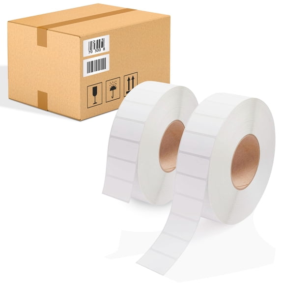 White Direct Thermal Shipping Labels, 1 Inch Core Self-Seal Rolls, 26640 Count, 2.25 x 1.25 in