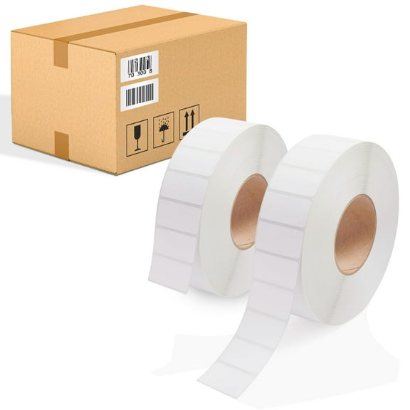 White Direct Thermal Shipping Labels, 1 Inch Core Self-Seal Rolls, 26640 Count, 2.25 x 1.25 in