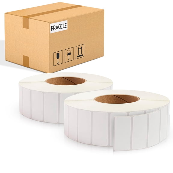 Direct Thermal Label Paper White Self-Seal Shipping Labels 43520 count 2 x 1 in 3 in Core