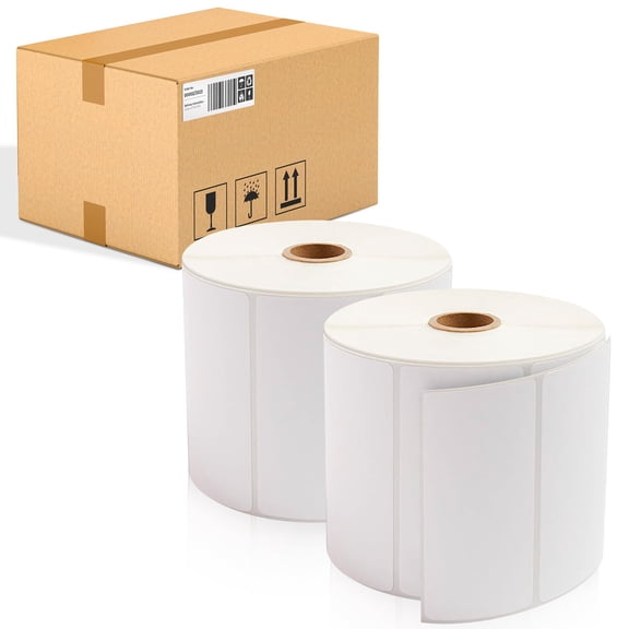 Direct Thermal Shipping Label Paper White 17160 count 4 x 2 in with 1 inch Core Rolls