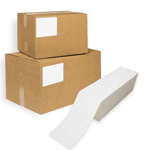 Thermal Transfer Fanfold Labels Perforated Self-Adhesive White 6000 count 4 in x 4 in