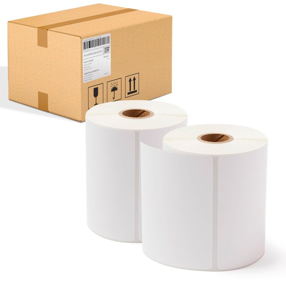 White Direct Thermal Shipping Labels, 1 Inch Core Self-Seal, 5700 Count, 4 x 6 in