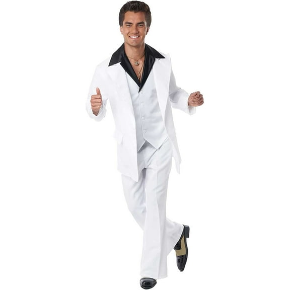 White Disco Suit Night Fever Adult Mens 70's Costume size Large