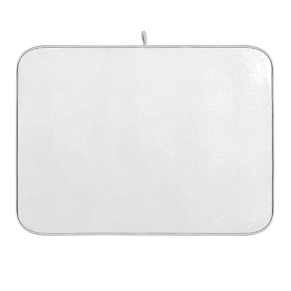 White Dish Drying Mat 16x18 Absorbent Microfiber Draining Rack Pad for Kitchen Counter Sink