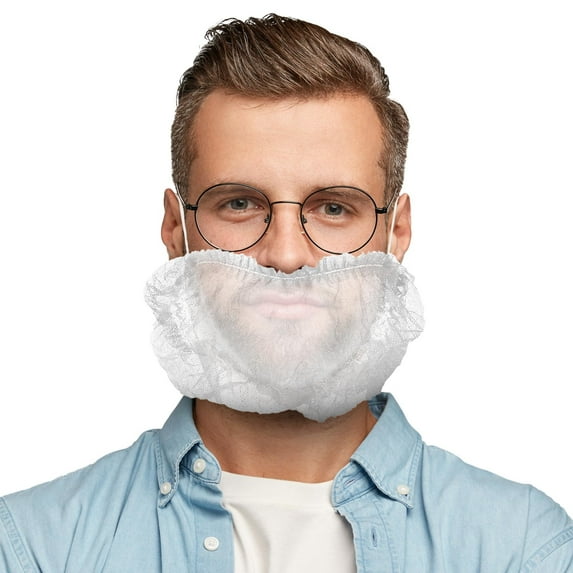 ABC Pack & Supply Disposable Polypropylene Beard Nets for Work, 18 Inches, White (5000 Pack)