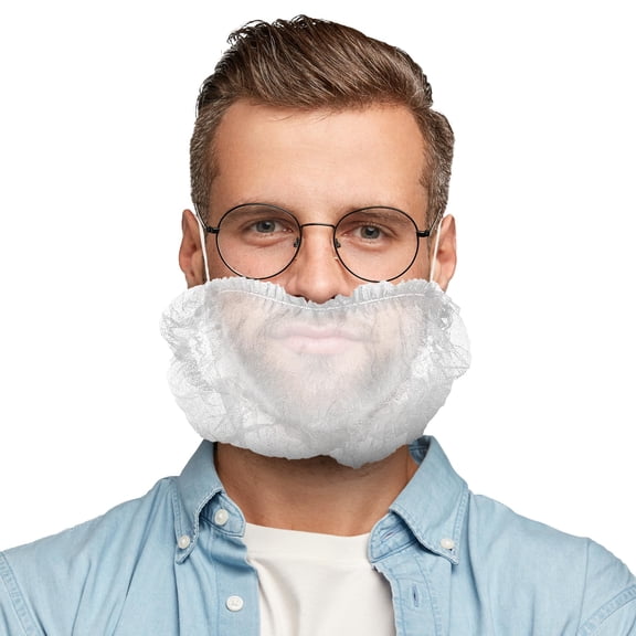 Abc Pack & Supply Disposable Polypropylene 18" Beard Nets for Work, White (5000 Pack)