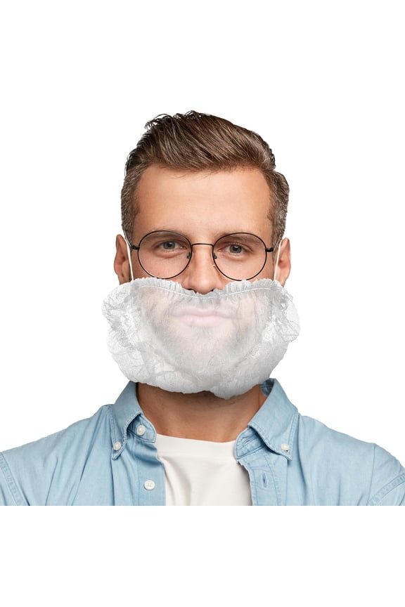 Disposable Polypropylene 18" Beard Nets for Work, White (5000 Pack)